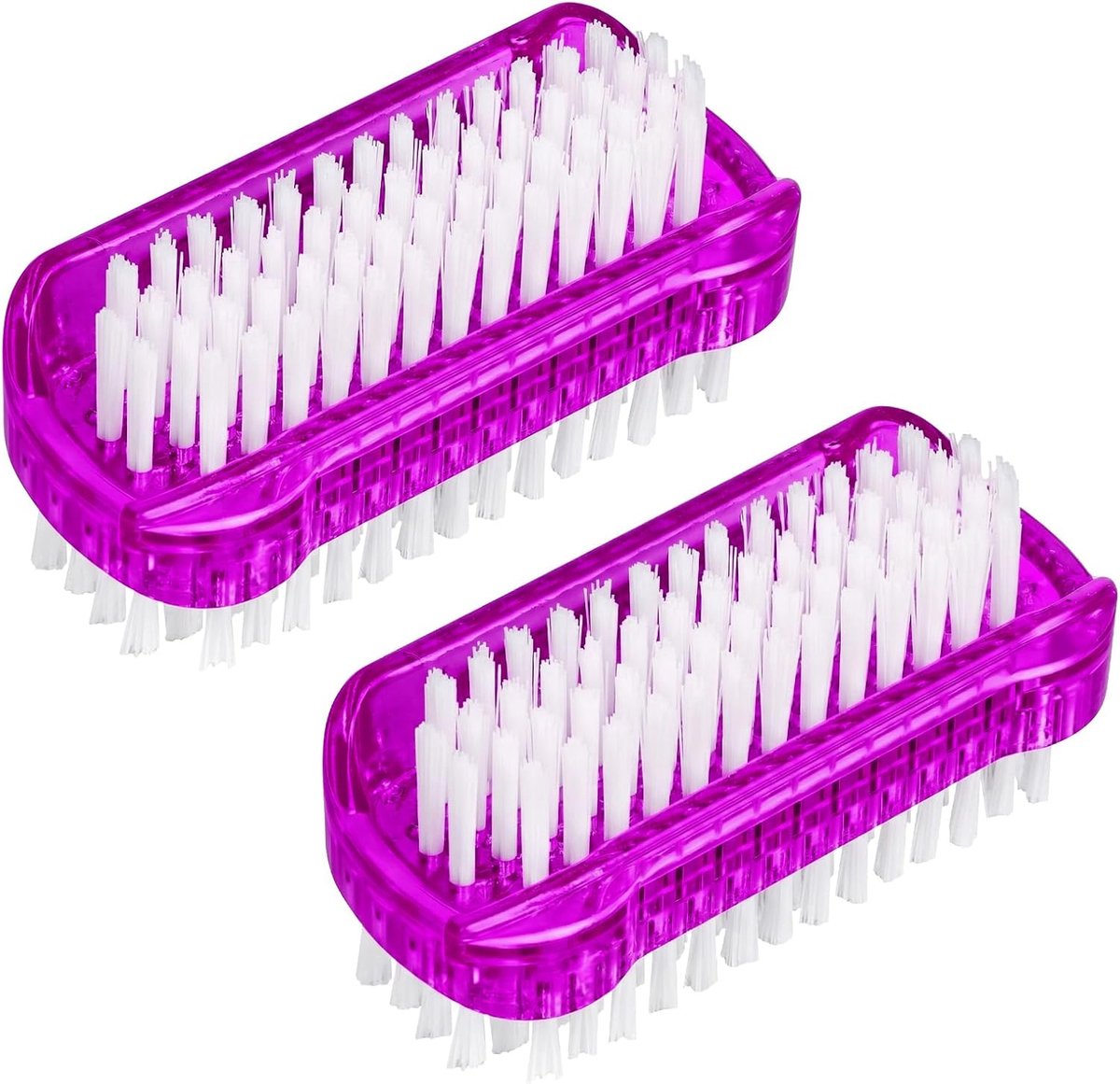 2 stuks handborstel, dubbelzijdige nagelborstel, handwasborstel, nagelborstel met houder voor reiniging met de hand, nagels, badkamer, wastafel (paars)