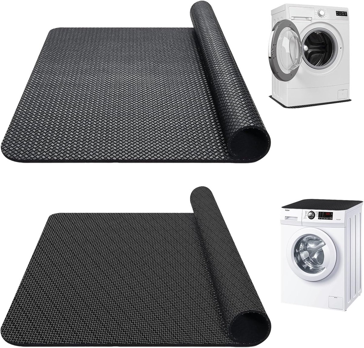 Antislip, voor wasmachine, 60 x 60 cm, wasmachinehoes en wasmachineafdekking, antitrillingsmat, kan ook als koelkastmat of vloerbeschermingsmat worden gebruikt