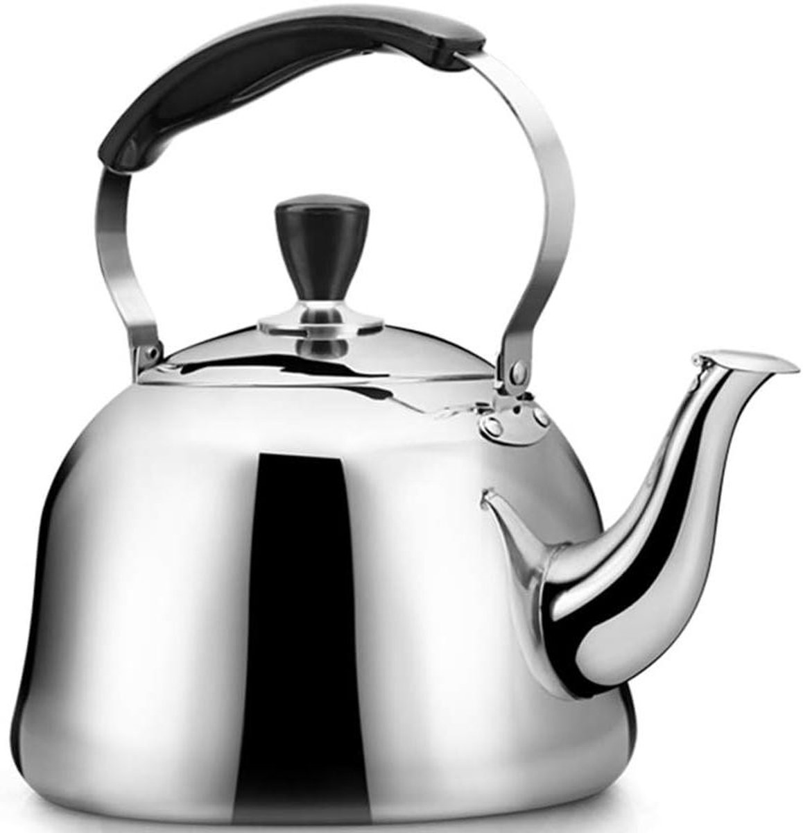 Waterkoker Roestvrij Staal - Fluitketel Huishouden - Water Koken - Geschikt voor Alle Warmtebronnen - 4L - Zilverkleurig