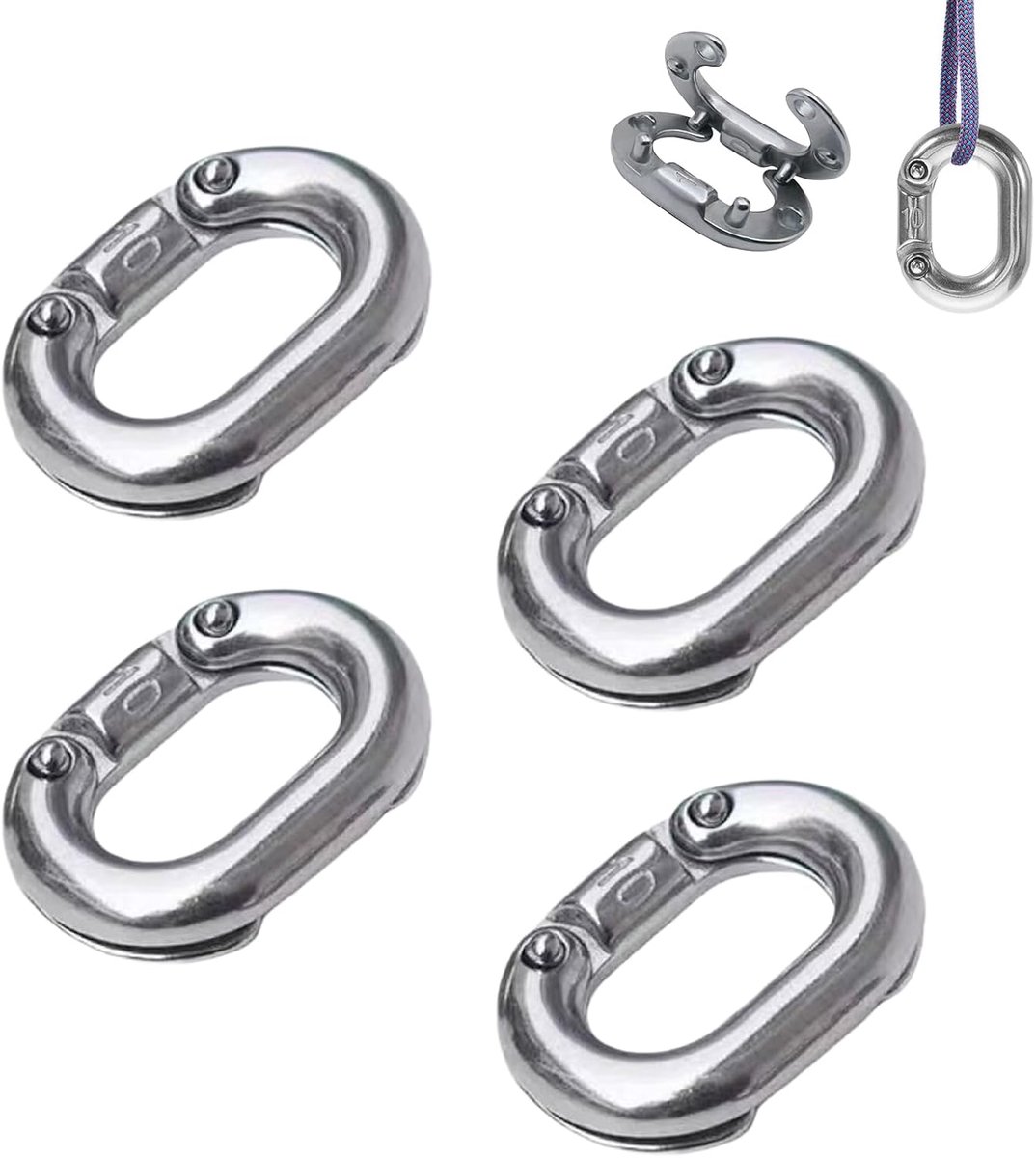 4 stuks gesplitste verbindingsschakels van roestvrij staal 316, 5 mm, verbindingsschakels, hoge sterkte, gedeelde verbinding, C