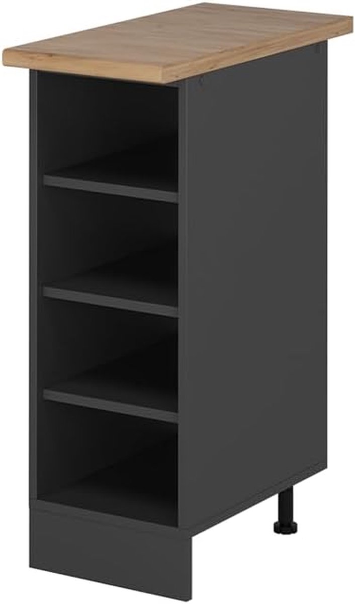 Keukenonderkast - Keukenrek Kast - Keuken Ordenen - Flexibel Indeellbaar - 30 cm - Antraciet