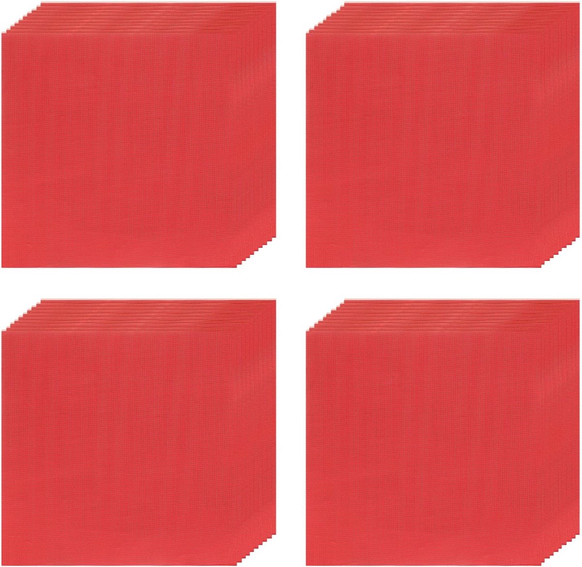 100 stuks aluminium vellen voor snoep, 15 cm x 15 cm, bladeren voor chocoladesstokjes, aluminiumfolie voor het versieren van snoep (rood, fijn rooster)