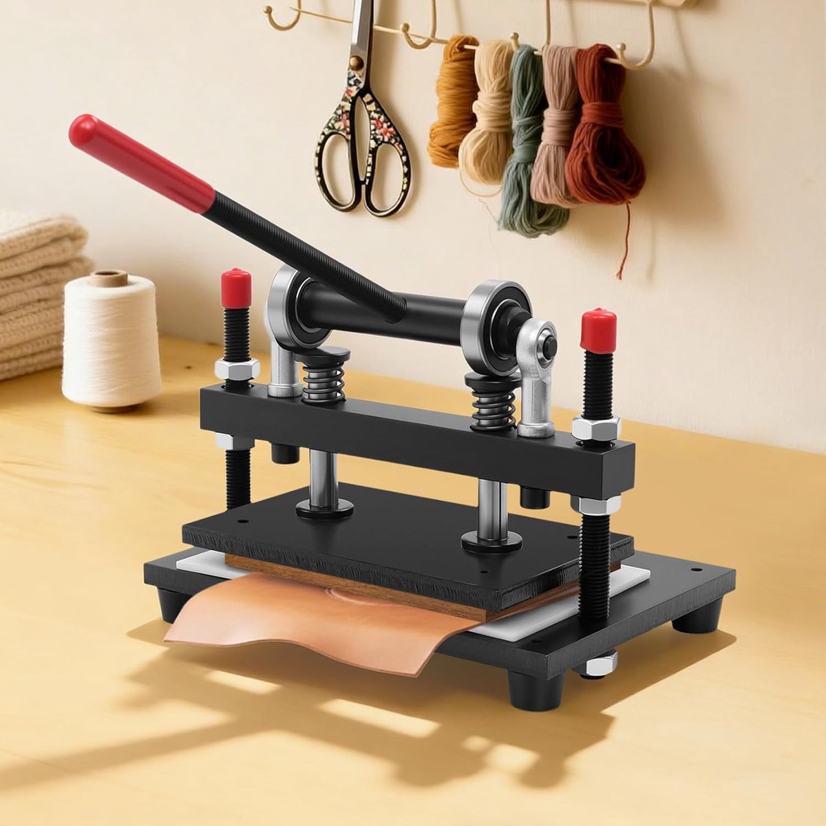 Snijmachine, handmatige stansmachine, lederen stansmachine, stansmachine en reliëfmachine, lederen stansmachine, klik-pers, schuimsnijden, papier, 26 x 16 cm