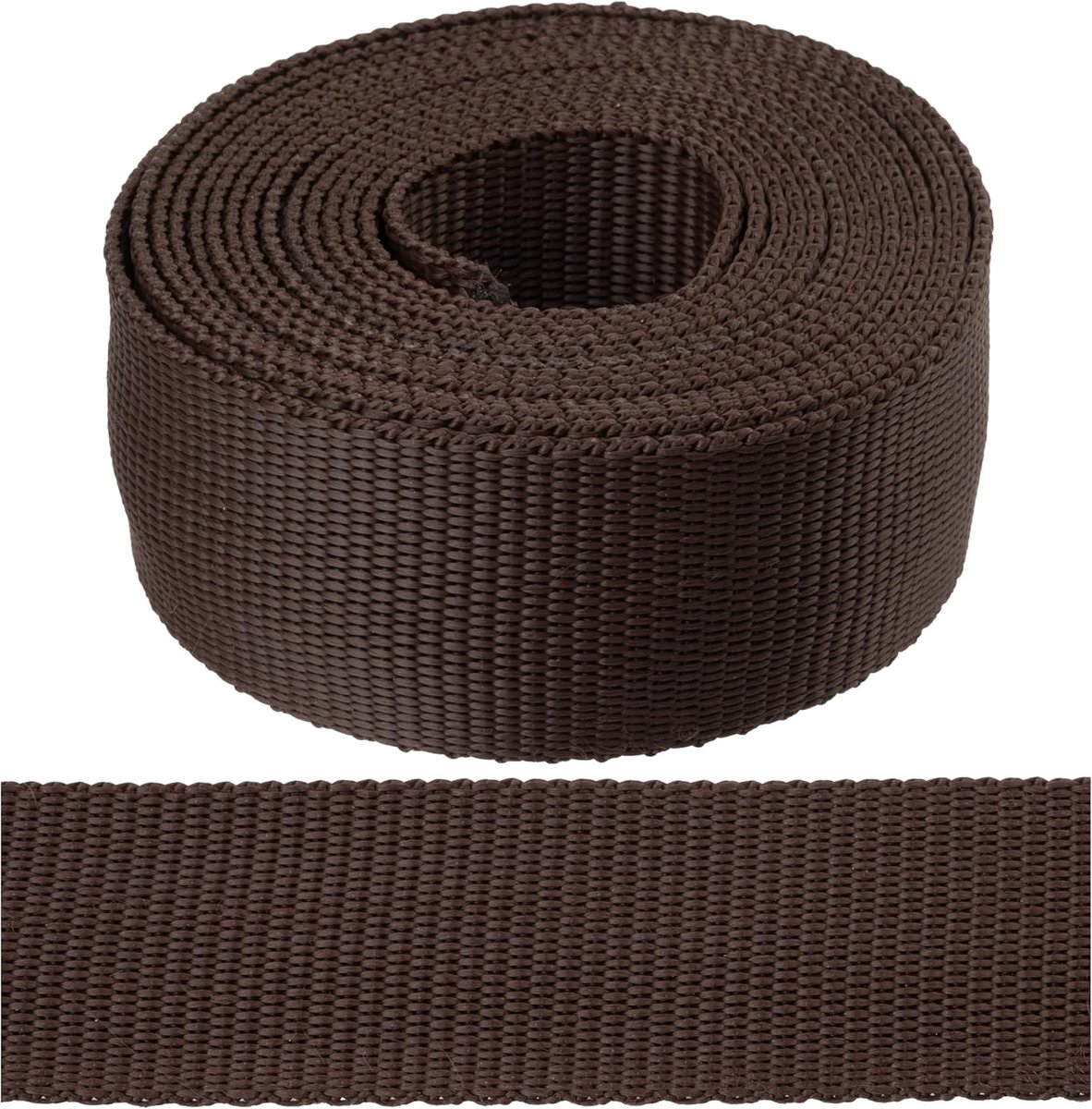 - Polyamide band, kleur bruin, 3 meter | breedte 40 mm | voor naaien, bevestigen, klussen, DIY