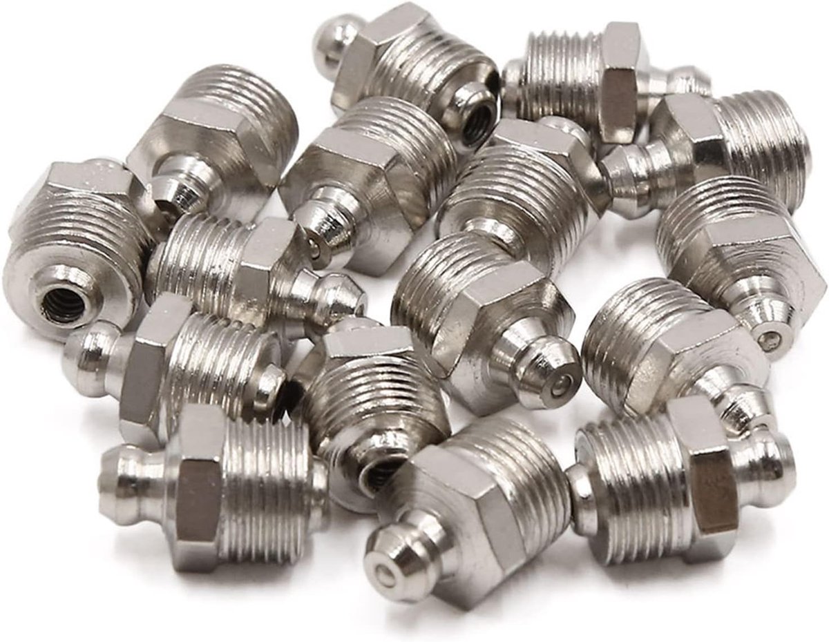 Sourcing map smeernippel 16 stuks Vernikkeling rechte accessoires voor auto M12 x 1