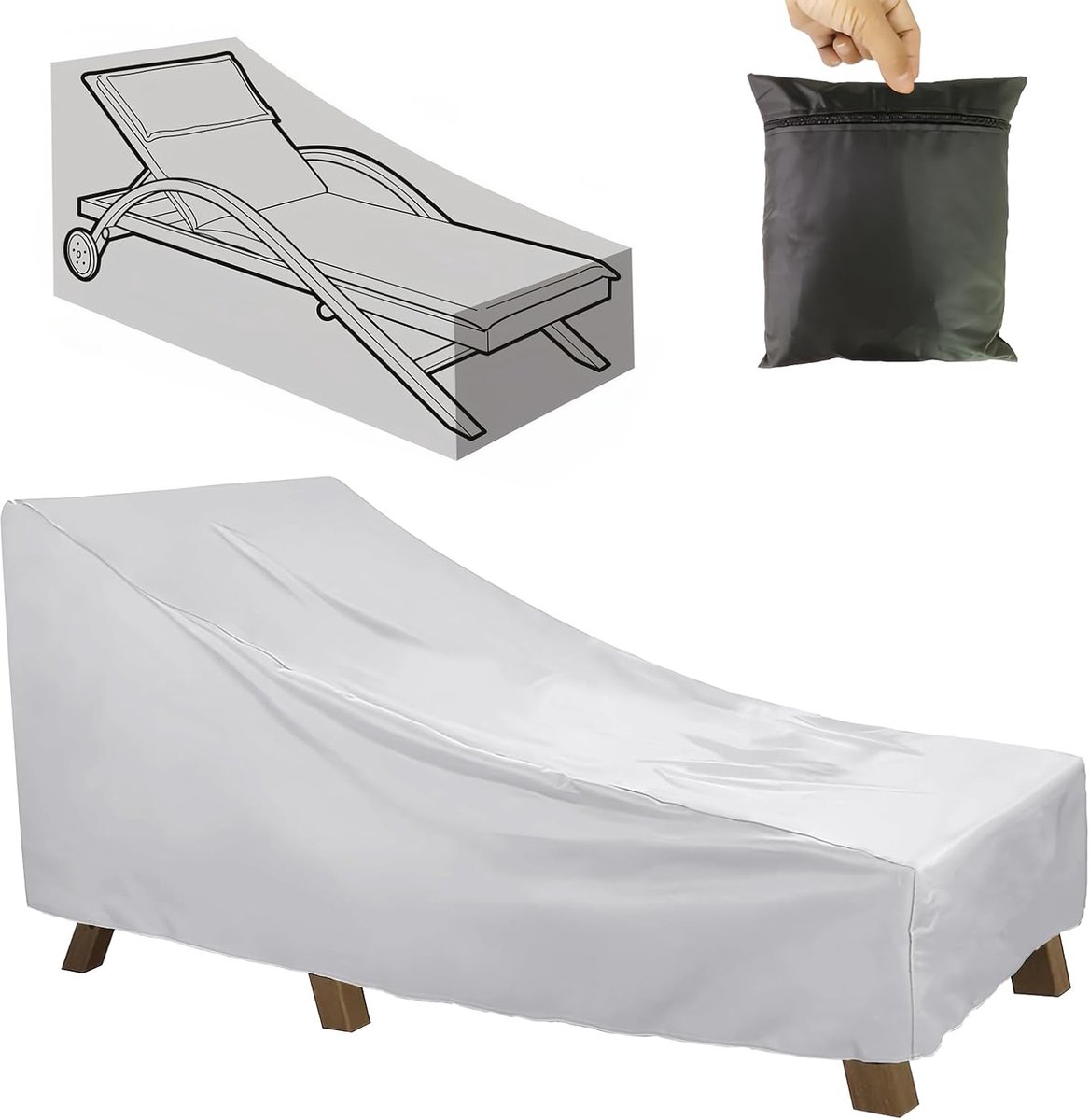 Tuinstoelafdekking 210 x 75 x 40 x 80 cm - Waterdichte Oxford stof - Bescherming tegen weer en UV-stralen - SnelShoppen