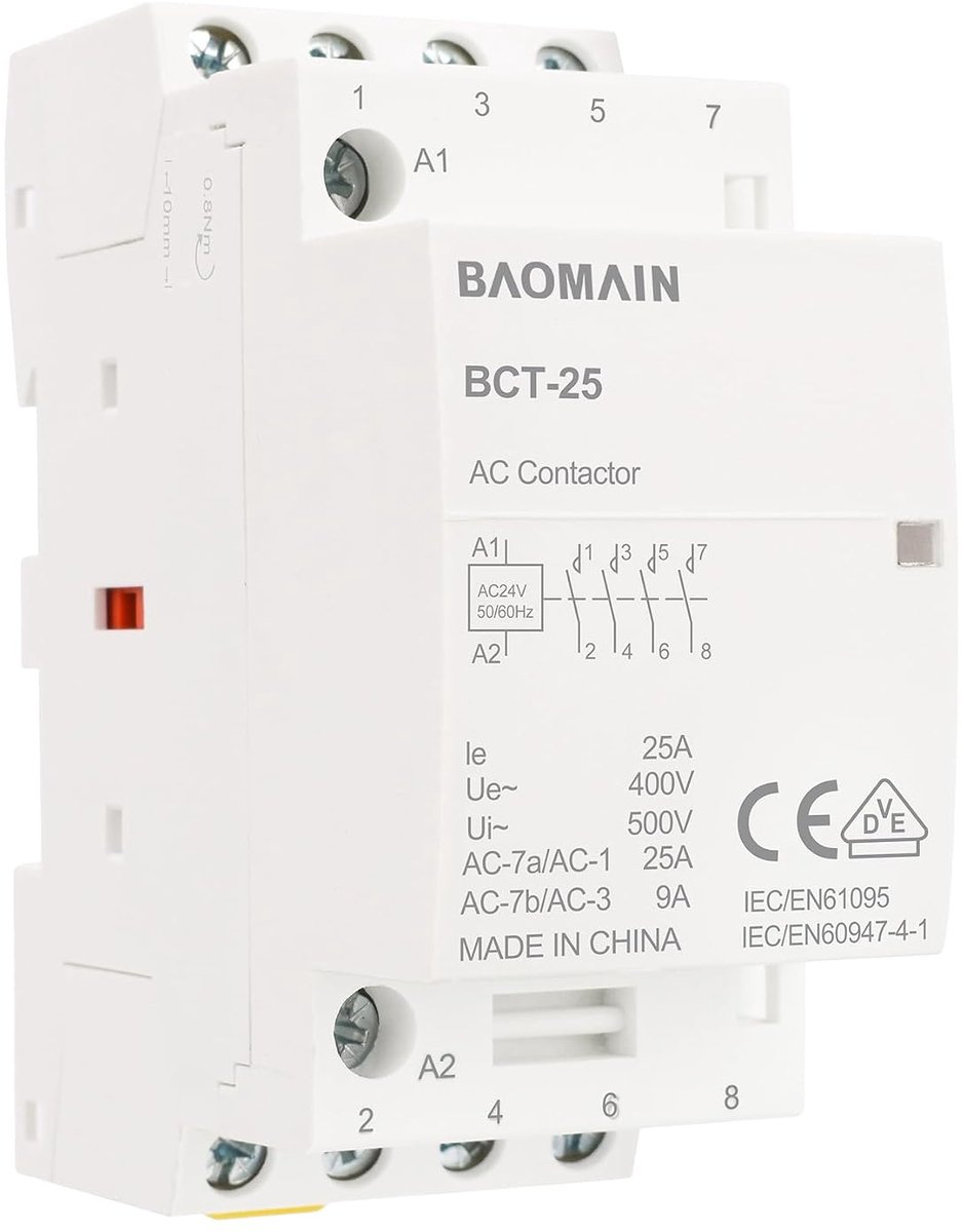 AC stroombeveiliging 4-polig 25A - 24V spoelspanning - CE goedgekeurd - ShopVlot