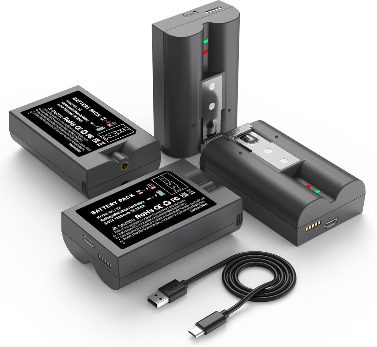 Vervanging ringaccu 7200 mAh - Hoge capaciteit - Compatibel met Ring-Doorbell en Stick Up Cam - Duurzame prestaties - ShopVlot