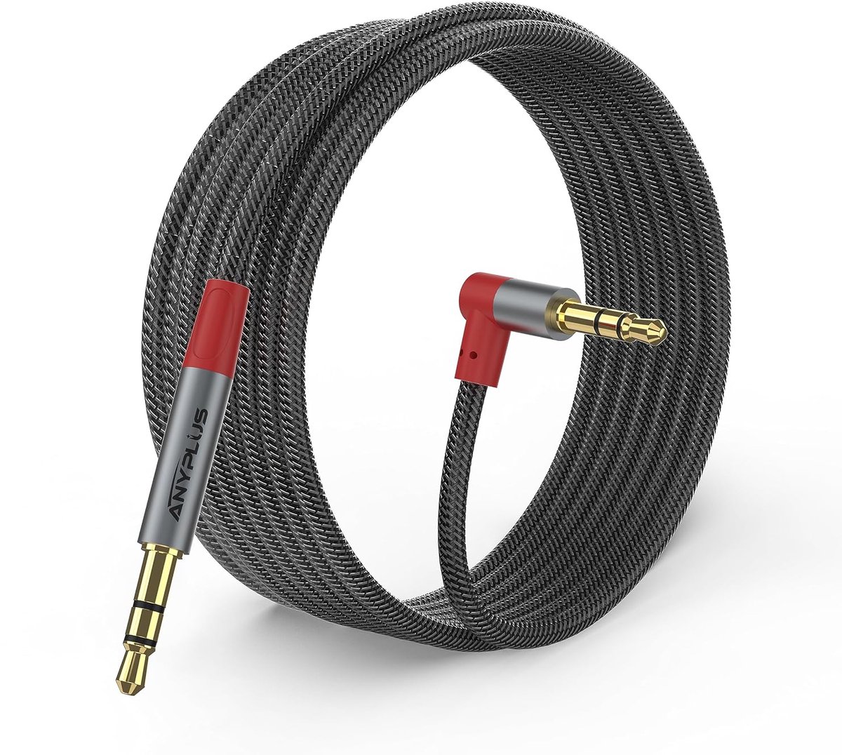 AUX-kabel 3,5 mm - 90 graden gebogen - versterkt ontwerp - ideaal voor krappe ruimtes - ShopVlot