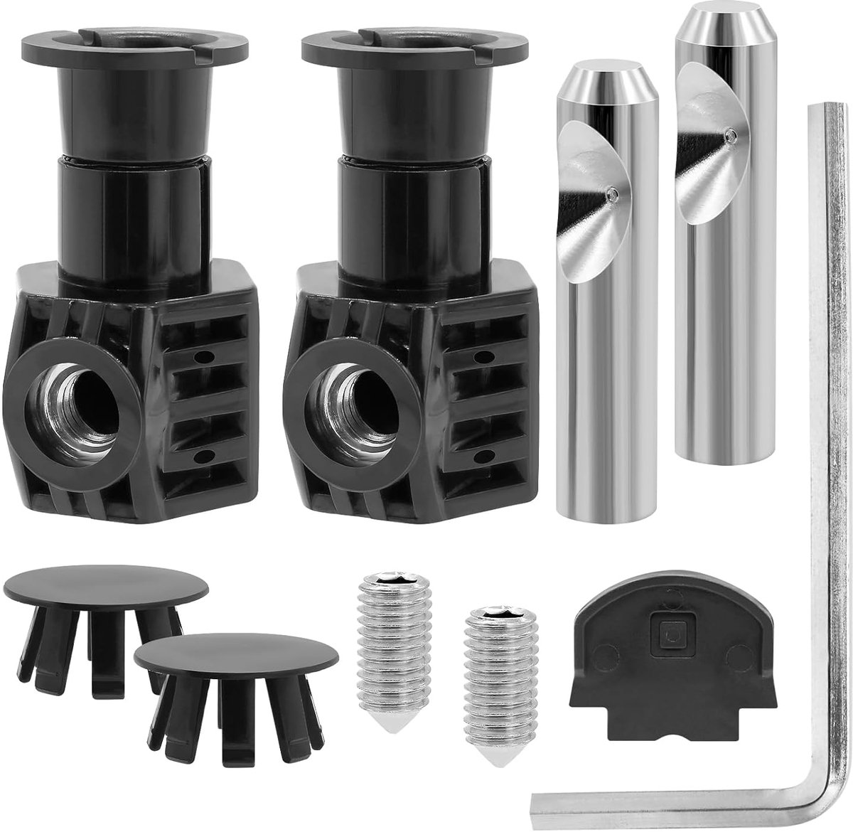 Wand-wc-bevestigingsset - zwarte universele bevestiging - wandtoilet accessoires - eenvoudig te installeren - ShopVlot