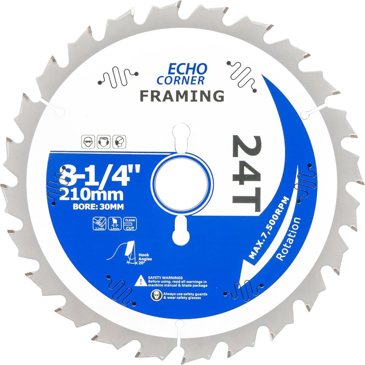 Cirkelzaagblad 210 mm - 30 mm boring - Hout, laminaat, kunststof - Ideaal voor precisie sneden - ShopVlot