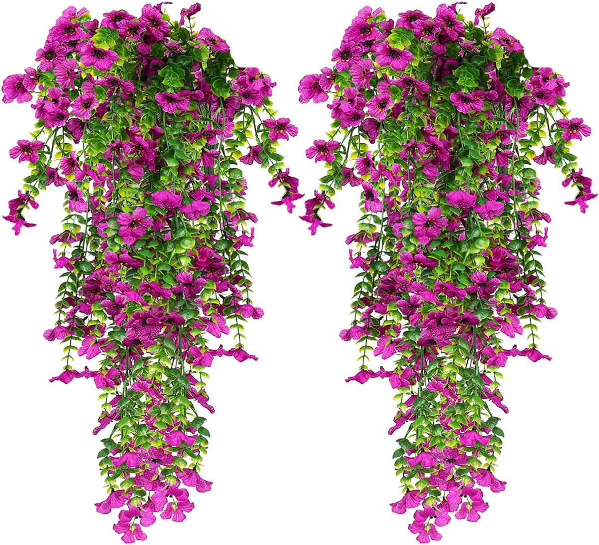 Kunstbloemen voor buiten 4 stuks - kunsthangplanten - uv-bestendig - decoratie voor tuin en balkon - ShopVlot