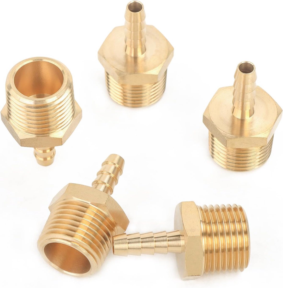Hogedrukslang koppeling 1/2" BSPT - Messing - Voor gas, water en brandstof - ShopVlot