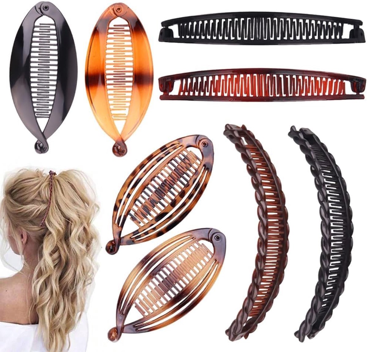 Bananenclip 8 stuks - kunststof - vintage stijl - ideaal voor dagelijks gebruik - ShopVlot