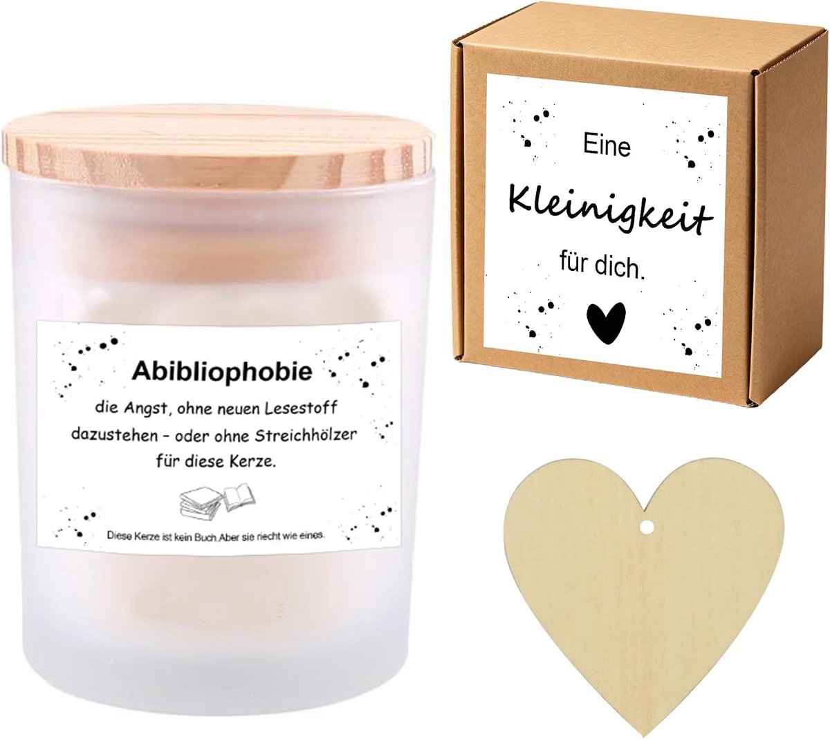 Geurkaars Abibliophobie - Sojawas - Houten deksel - Perfect cadeau voor boekenliefhebbers - ShopVlot