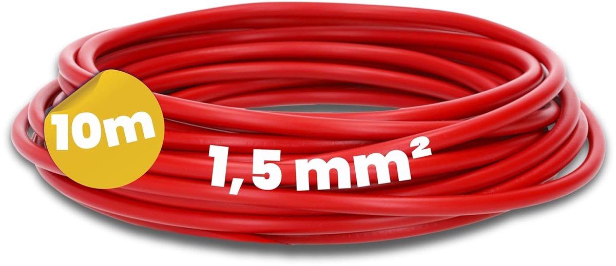 Wiring line 10m H07V-K 1.5 mm² - Flexibel PVC - Fijnvertinde koperen draden - Ideaal voor schakelkasten - ShopVlot