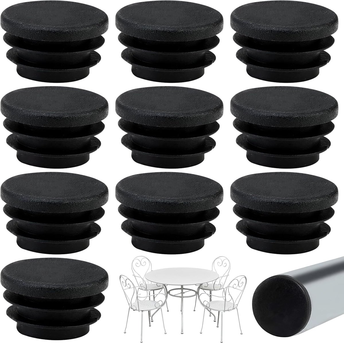 Ronde flappenstoppen 20 mm - Kunststof - Beschermende kap - Geschikt voor buizen en profielen - ShopVlot