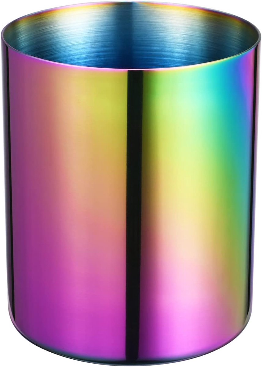 Pennenhouder grote capaciteit - Ronde metalen beker - Aurora kleur - Multifunctioneel deskopberging - ShopVlot