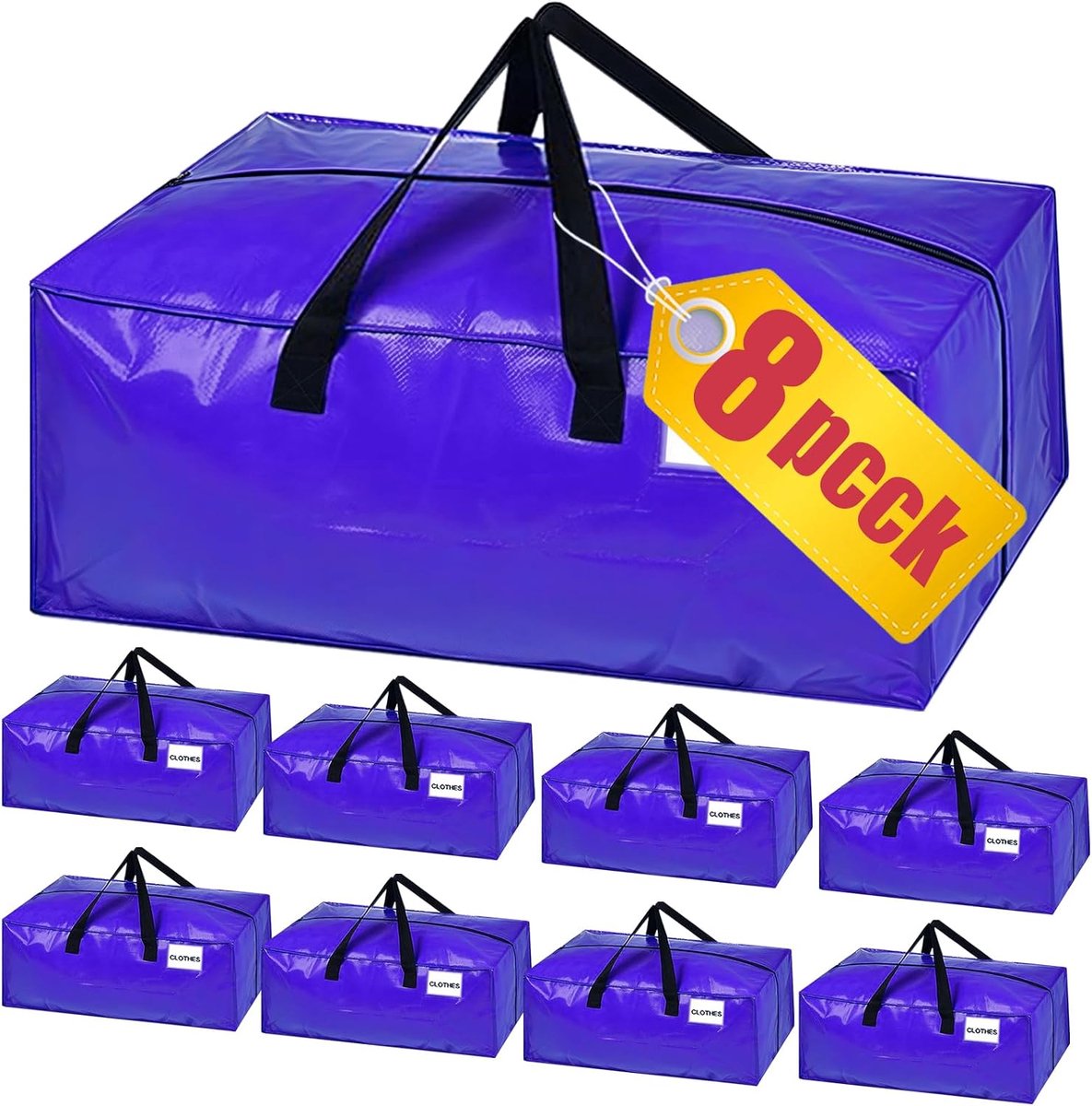 Verhuisdozen groot 95 l - extra grote verhuiszakken - sterk met rugzakriemen - ideaal voor verhuizing - ShopVlot