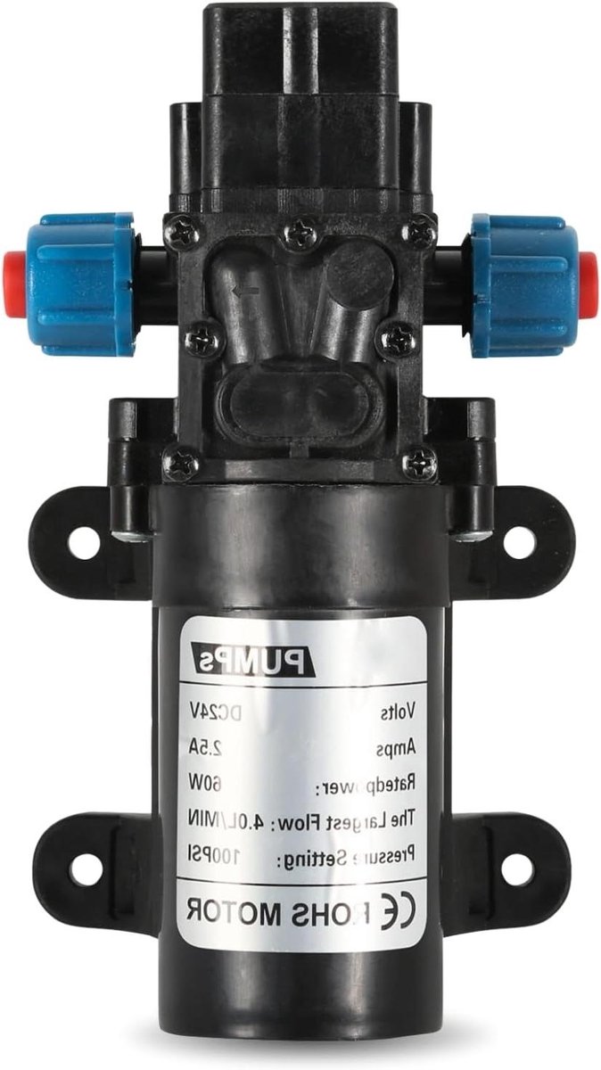 Membraanpomp - Waterpomp Drukpomp - Hoge Druk Sprayen - Automatische Schakelaar - 4 L/min - Zwart