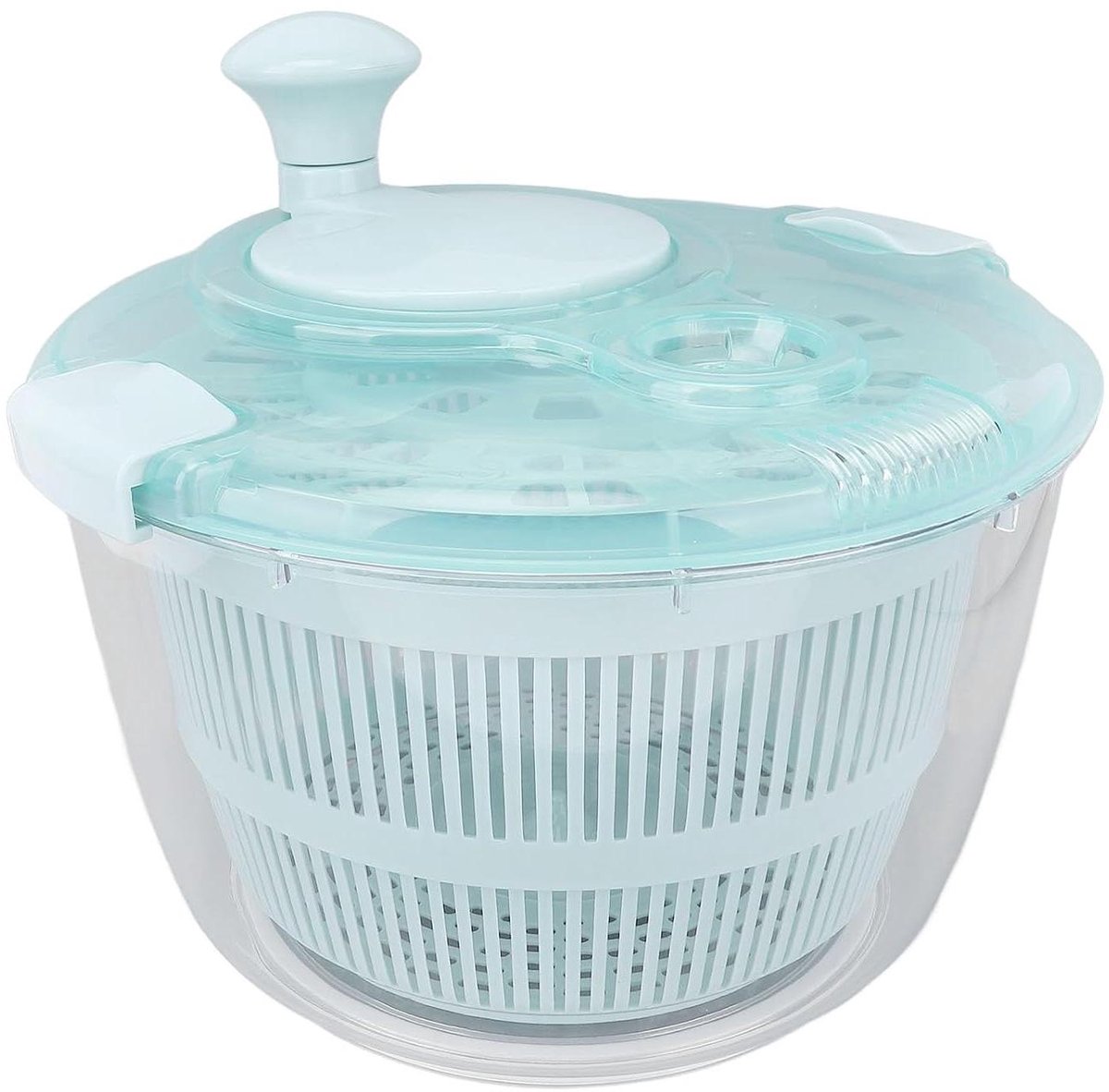 Salade Spinner - Groente Wasmachine Fruit - Gezond Eten Bereiden - Eén Hand Bediening - 5L Capaciteit - Blauw