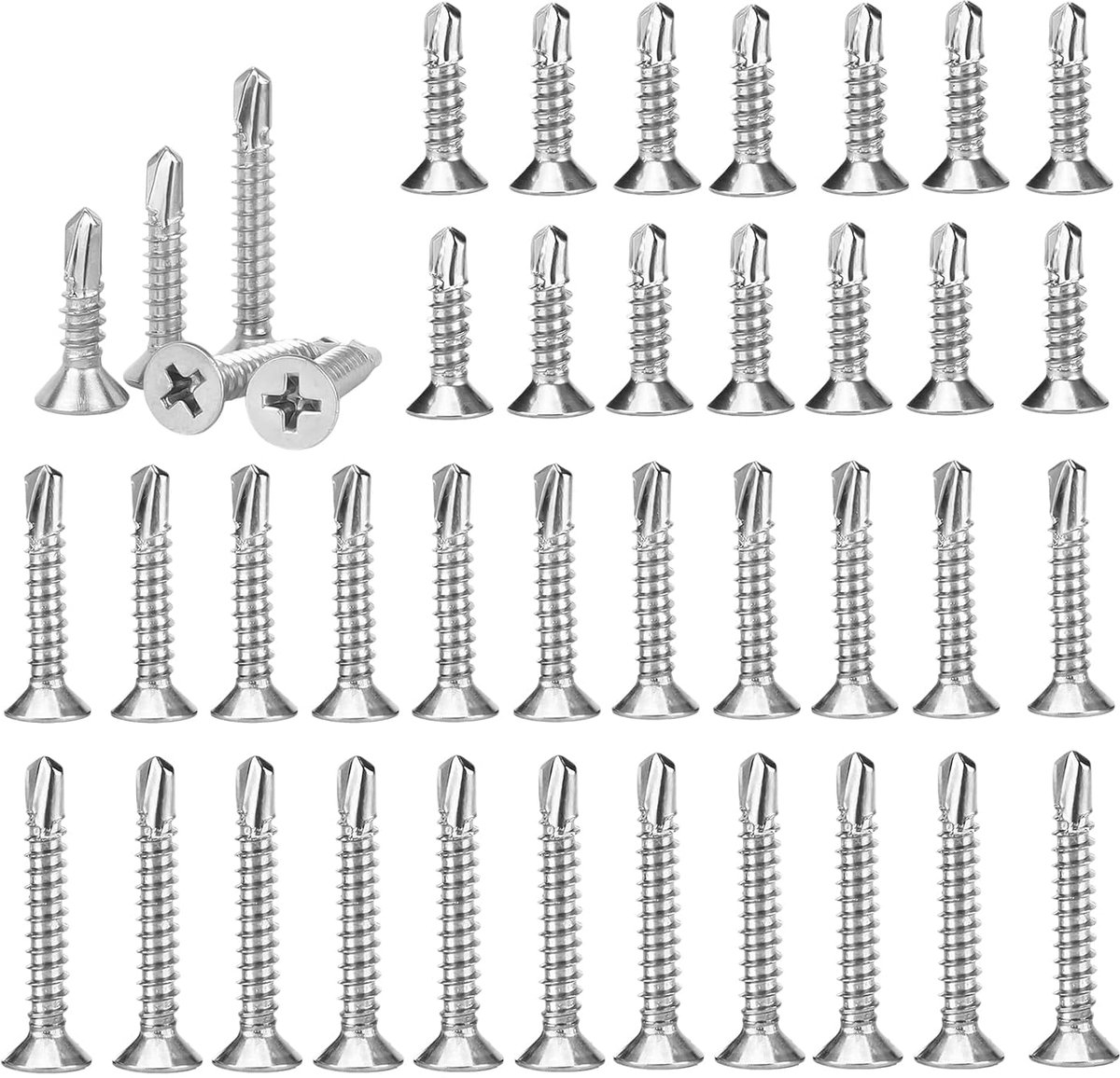 Torx schroeven 150 stuks - M4.2 x 16 mm, 19 mm, 32 mm - verzonken kop PH2 - zelfborend voor metaal en hout - ShopVlot