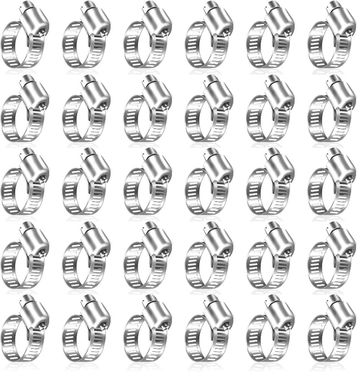 Slangklemmen 30 stuks - 10-16 mm - 304 roestvrij staal - verstelbaar - sterke verbinding voor tuin - ShopVlot