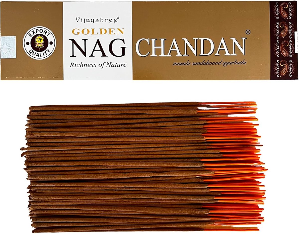 Wierookstokjes 100 g - Golden Nag Chandan - Aromatherapie - Ideaal voor meditatie - ShopVlot