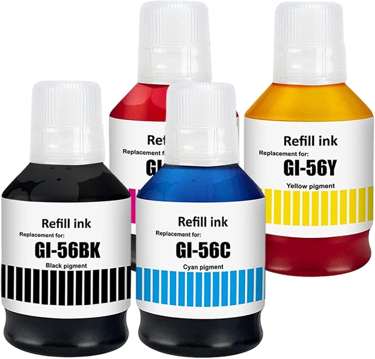 Inktflessen Multipack GI-56 4 Kleuren - Zwart 170ml, Cyan Magenta Geel 135ml - ShopVlot