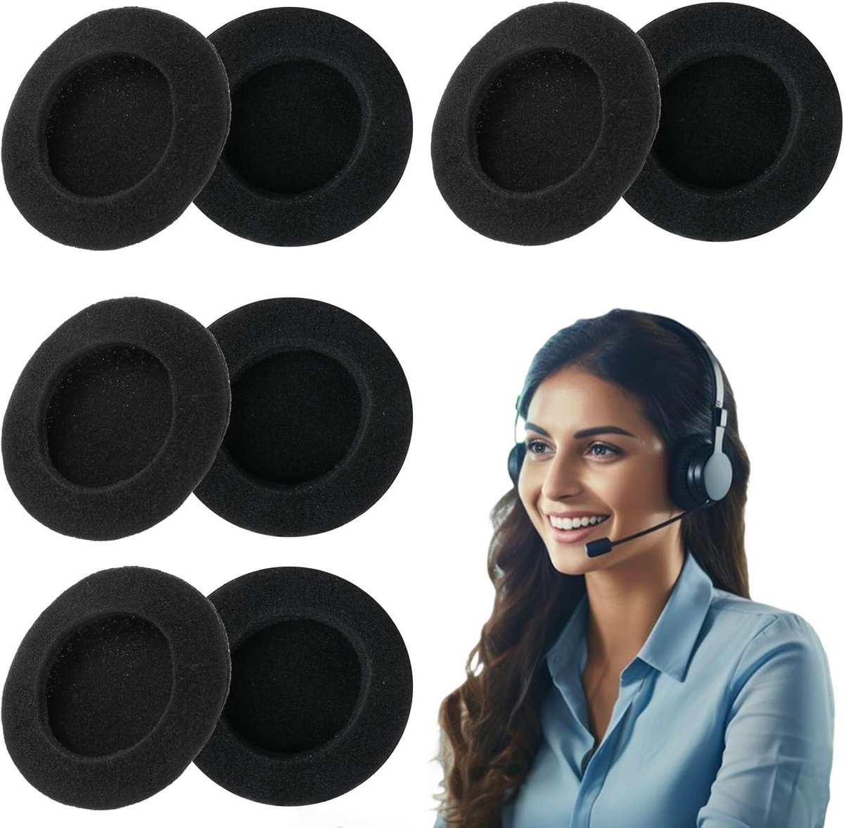 Hoofdtelefoon schuimkussens 55mm - vervangende foam pads - optimaal comfort - eenvoudig schoon te maken - ShopVlot