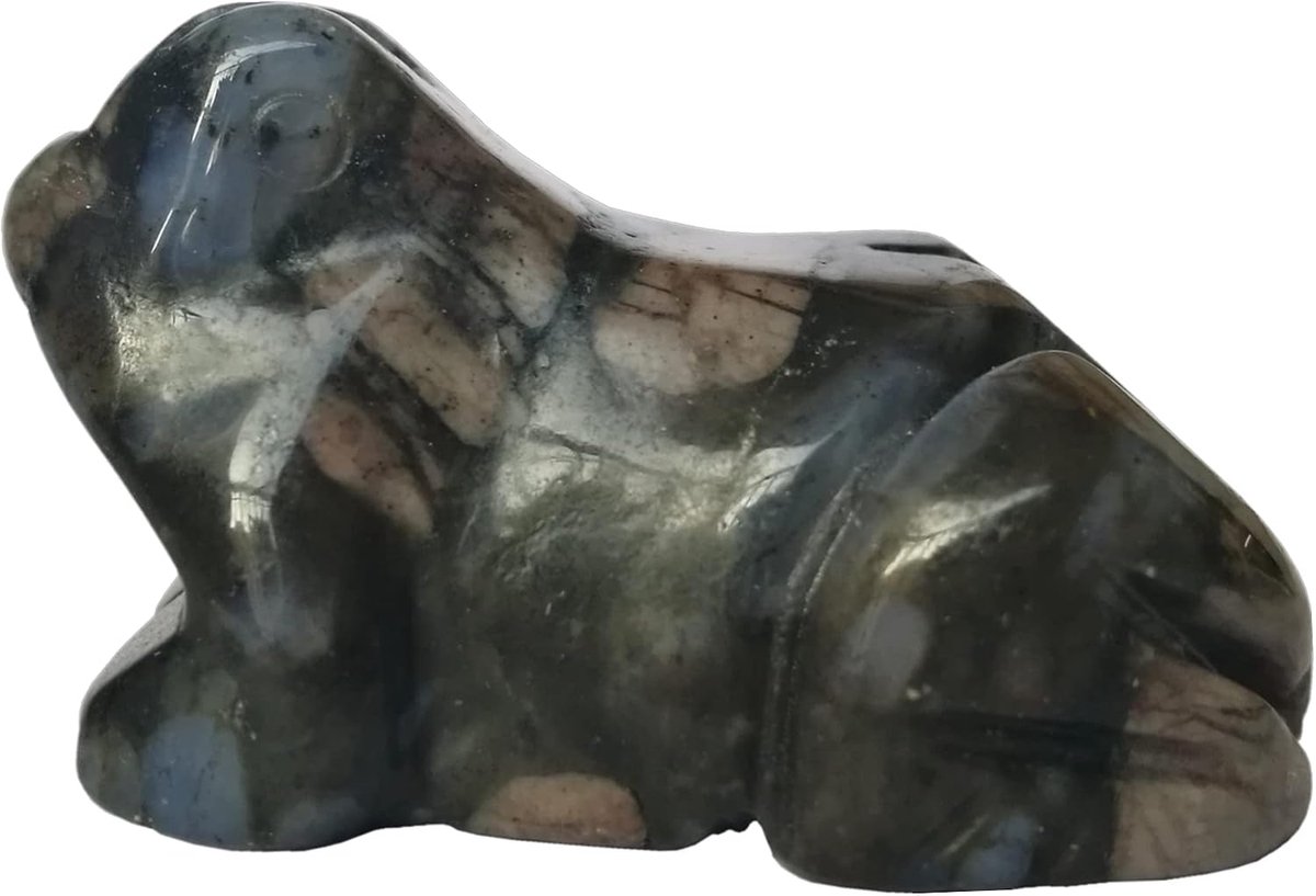 Kikker kristallen figuren 38 mm - handgesneden rithyoliet - decoratieve edelstenen - symboliseert moederschap - ShopVlot