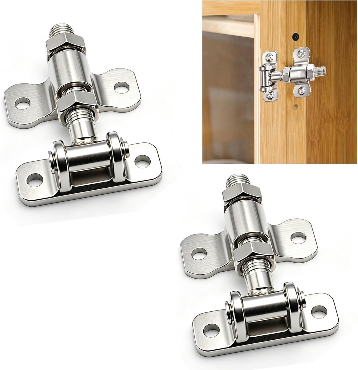Deurscharnieren verstelbaar M16 x 105 mm - zware belasting - met 5 schroeven - ideaal voor stevige deuren - ShopVlot