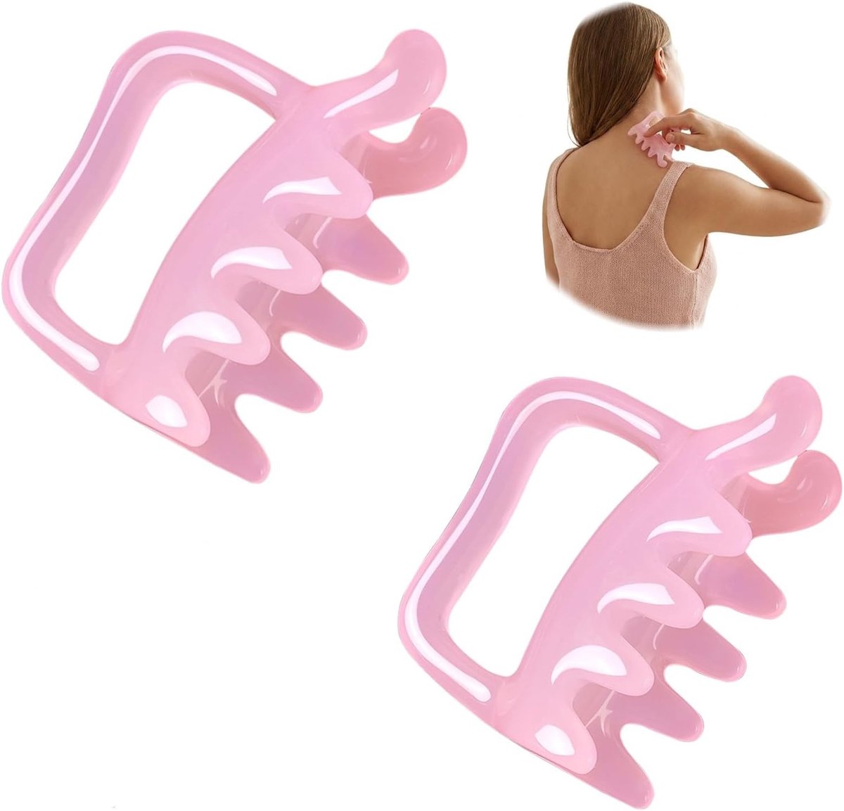 Gua Sha lichaam - 8 tanden - 2 stuks - triggerpunt-massagehars - diepe spierontspanning - ShopVlot