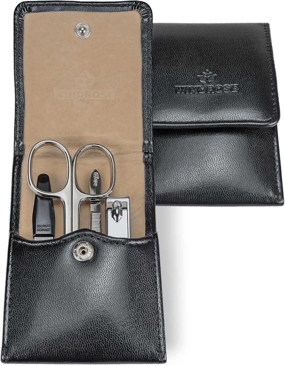 Manicure set zwart - merino - elegant design - perfect voor op reis - ShopVlot