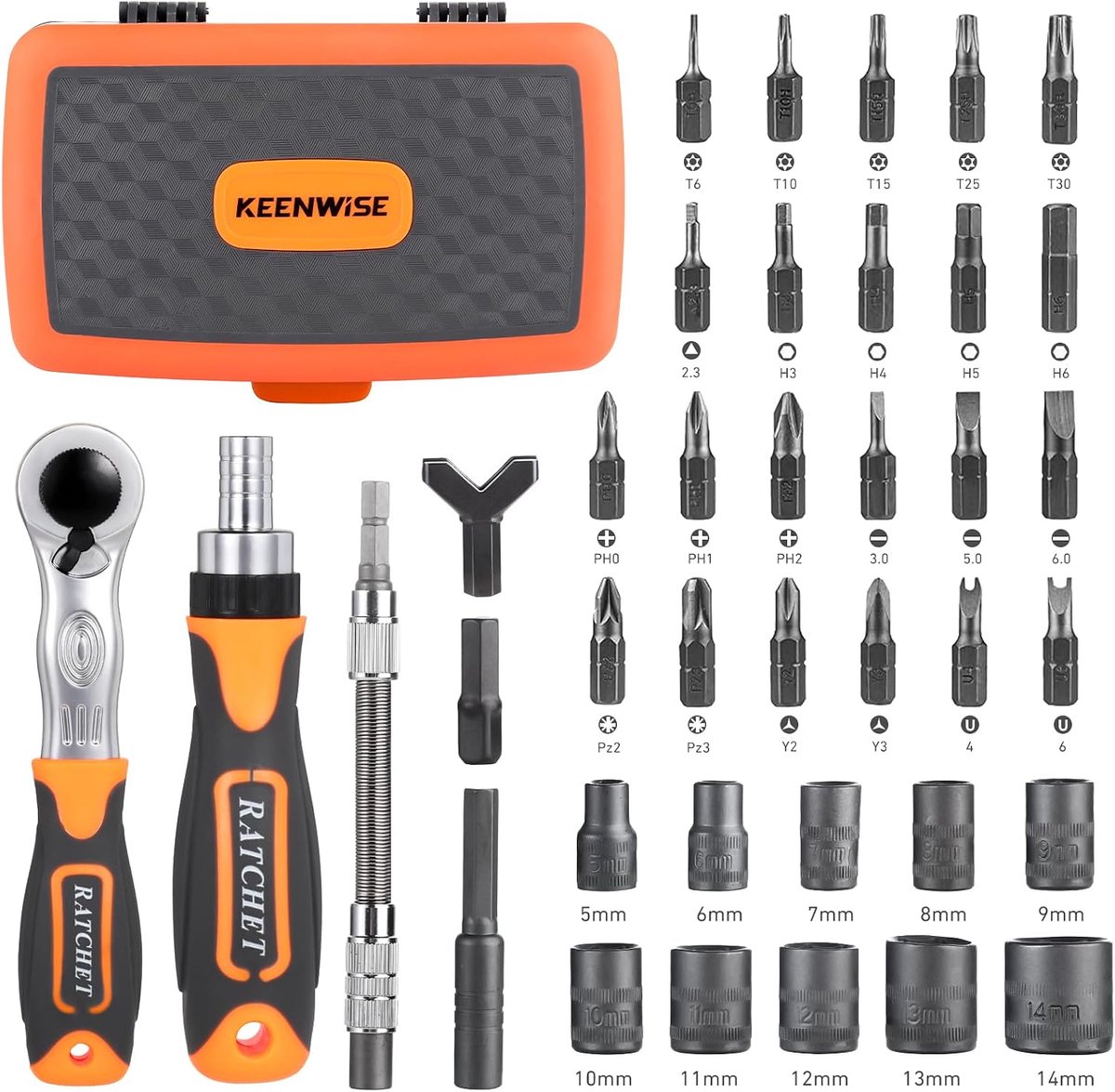 38-in-1 ratelschroevendraaierset - veelzijdige magnetische tools - robuuste opbergcase - ideaal voor klussen - ShopVlot