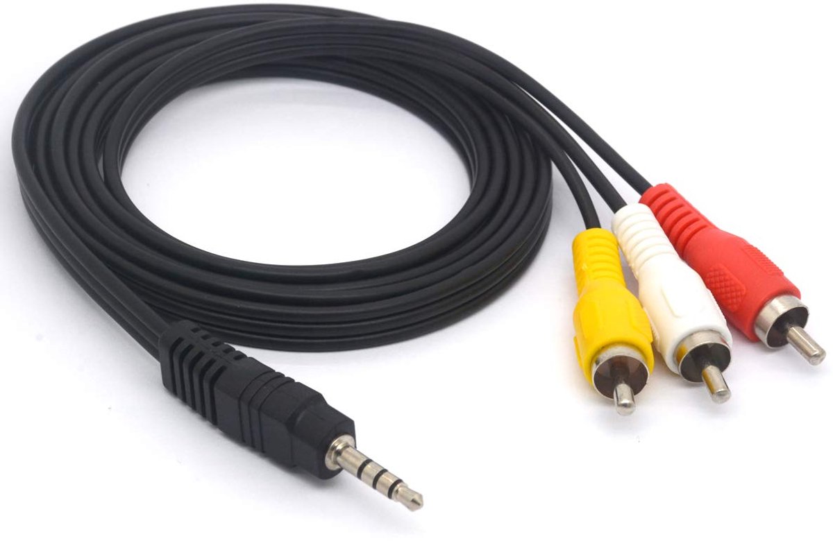Cinch Kabel 3.5 naar 3 RCA - 1.5m - TRRS naar RCA - Ideaal voor audio en video - ShopVlot