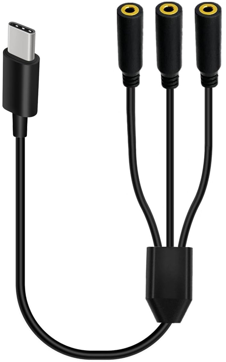 USB C naar Dual 3.5mm Koptelefoon Jack Audio Splitter - 2-in-1 Type C naar 2x 3.5mm - Ondersteunt Volume Controle - ShopVlot