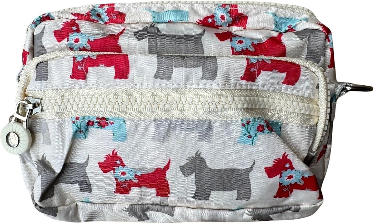 Crossbody tas 20 x 14 x 6 cm - hondenprint - 3 ritsvakken - perfect voor camera - ShopVlot