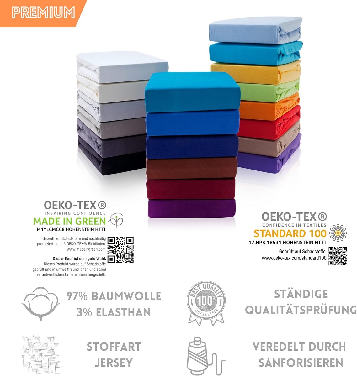 Fitted sheet 140 x 200 - katoen en elastaan - Oeko-Tex gecertificeerd - ultiem comfort en duurzaamheid - ShopVlot
