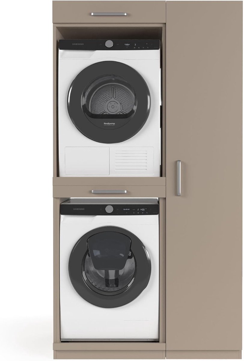 wasmachine kast 700(D)*1115(B)*2110(H) mm - taupe - stijlvol en ergonomisch ontwerp - eenvoudig te plaatsen - ShopVlot