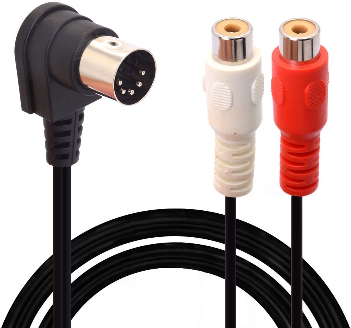 5 Pin DIN naar RCA kabel 1,5m - professionele kwaliteit - 90 graden hoek - ideaal voor audioverbindingen - ShopVlot