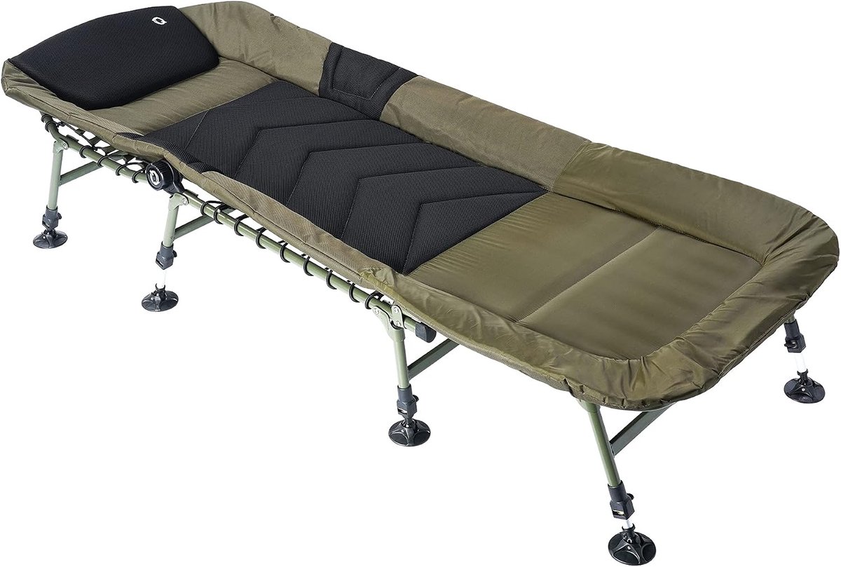 Carp Lounger 200 cm - Robuuste vissersstoel - Extra grote moddervoeten - Ideaal voor camping en vissen - ShopVlot