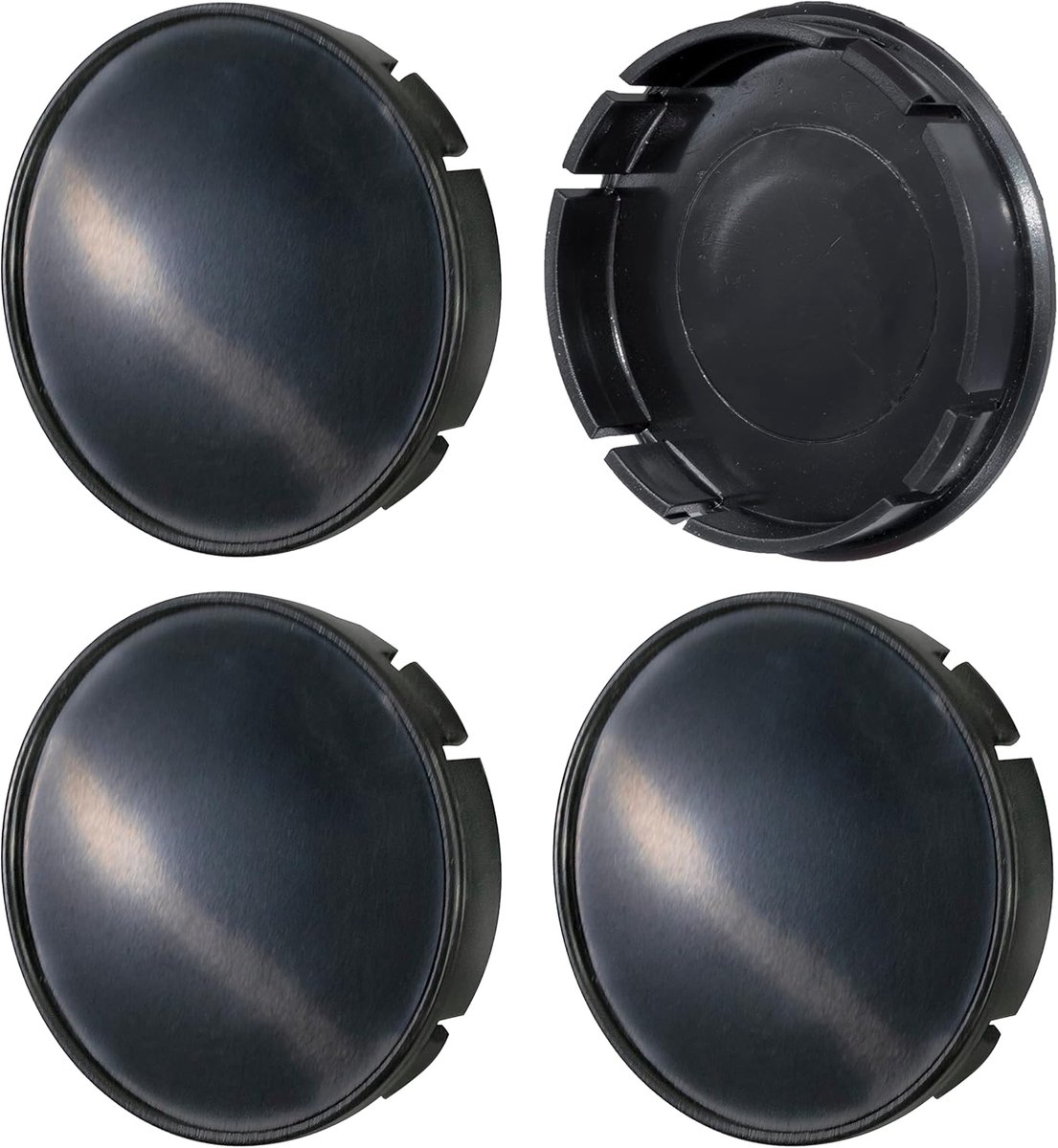 Set van 4 wieldeksels 60 mm - zwart - perfecte pasvorm - beschermt velgen - ShopVlot