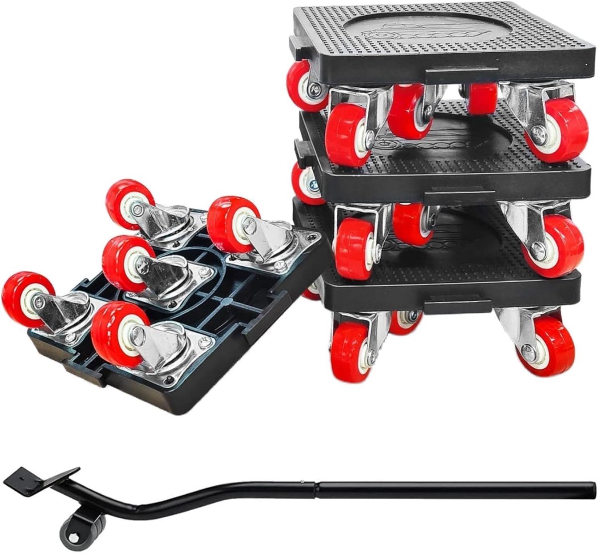 Meubelverhuizer Dolly Set met Hefmechanisme - 360° Rotatie 5 Wielen - 400kg Capaciteit - Gemakkelijk verplaatsen - ShopVlot