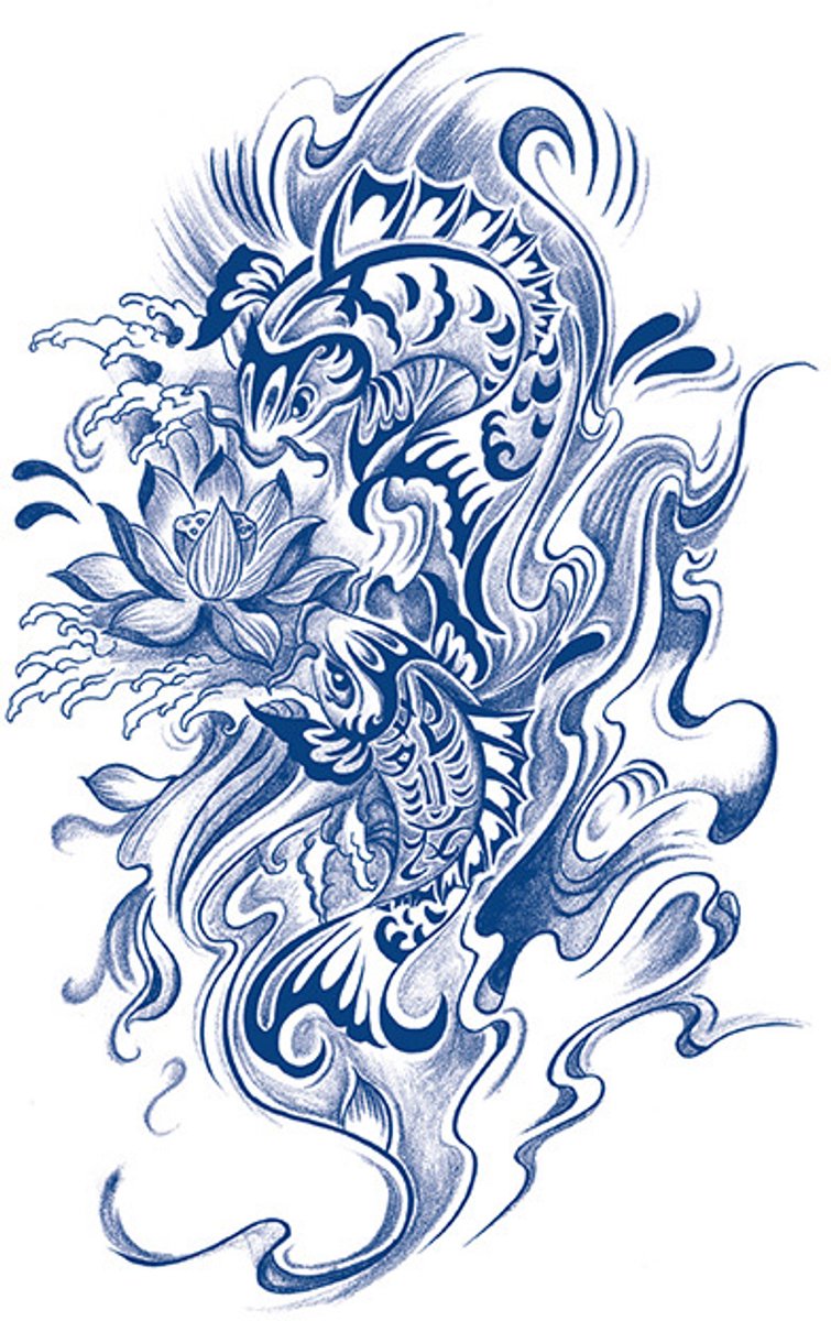 Tijdelijke tattoo Koi arm 2 weken