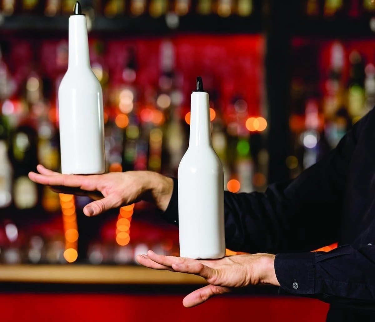 Flairfles 750ml - Wit - Schokbestendig - Ideaal voor Flair Bartending training - ShopVlot