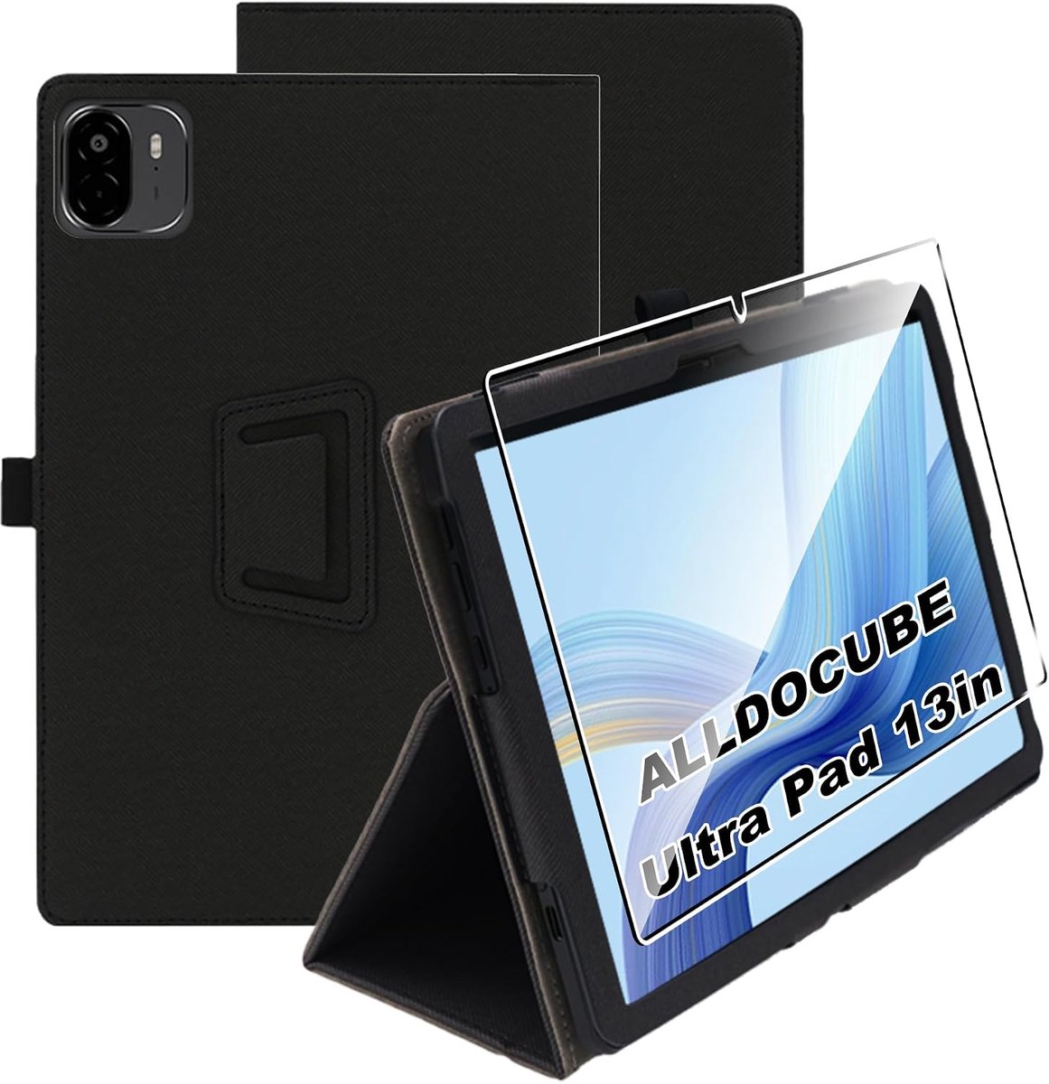 Protective Case 13 Inch - PU Leer - Tempered Glass - Bescherming en Standfunctie - ShopVlot