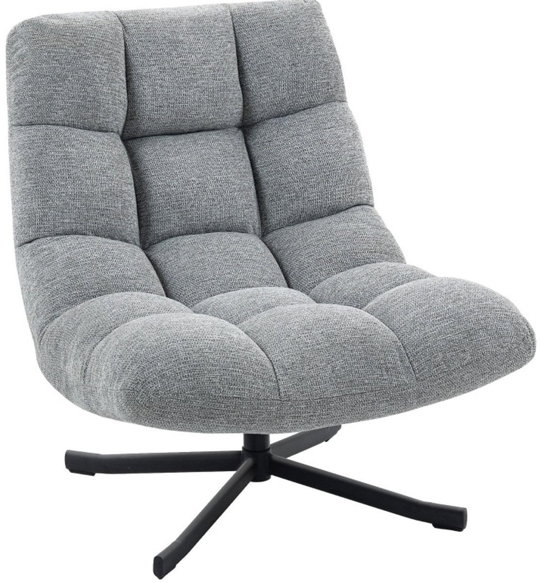 MIVRAY Fauteuil 95 x 75 x 90 cm - 360° Draaibare Relaxfauteuil Met Brede Zitting - Voor Woonkamer En Leeshoek - Stof Grijs