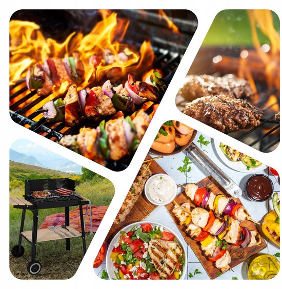 Grote Koolgrill met Wiel en Plank - Ideaal voor Tuin & Terras — afbeelding 3