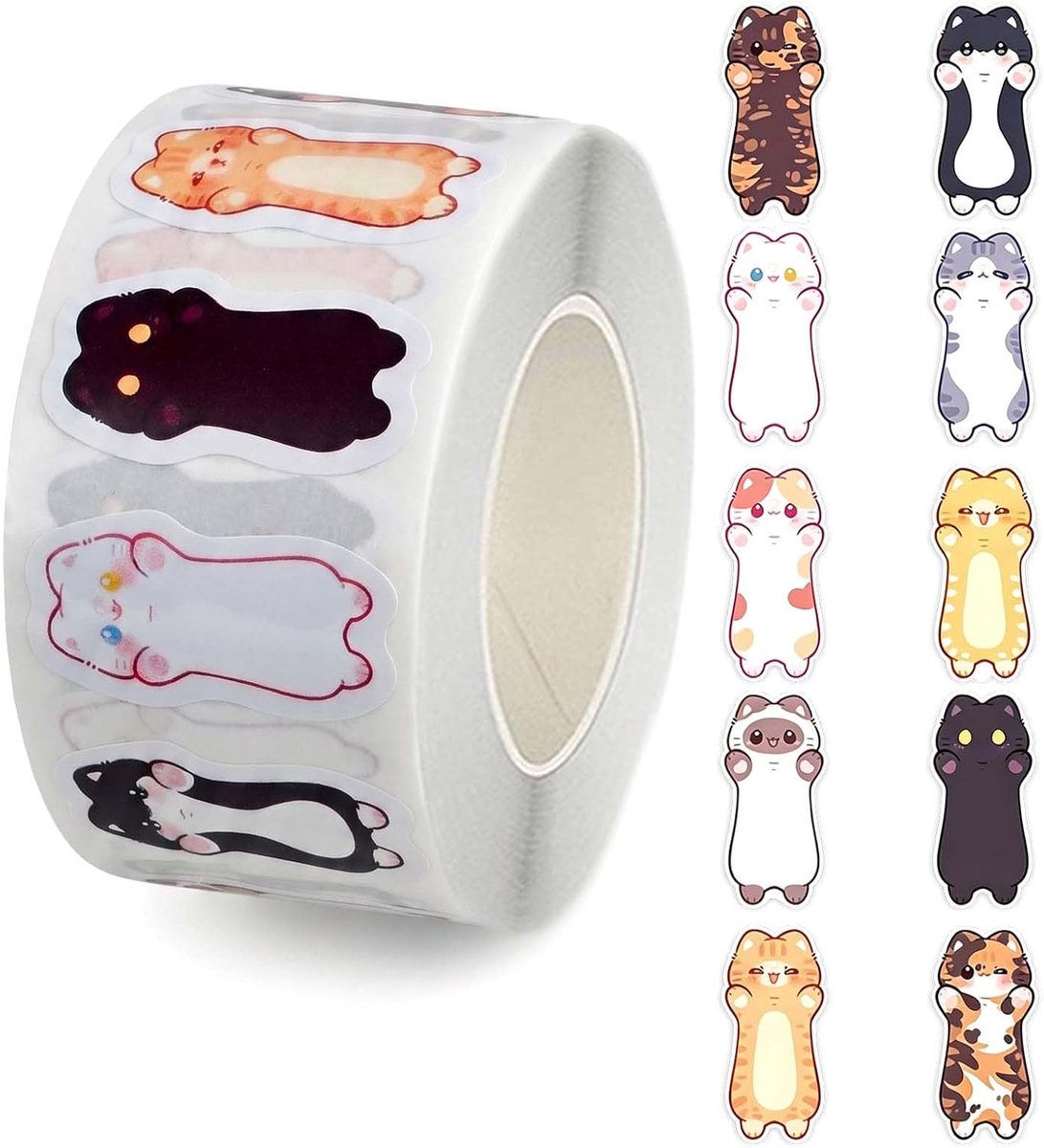 dierenstickers voor kinderen 500 stuks - kleurrijke kattenstickers - schattige ontwerpen - perfect voor beloningen - ShopVlot